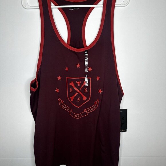 Project Rock Gym Tank Maroon Racer Top Sleeveless NEW $55 Msrp Large - Picture 3 of 5